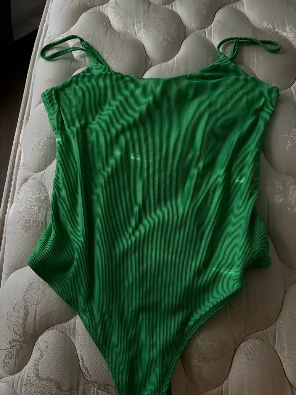 Girls' Green Ribbed Bodysuit